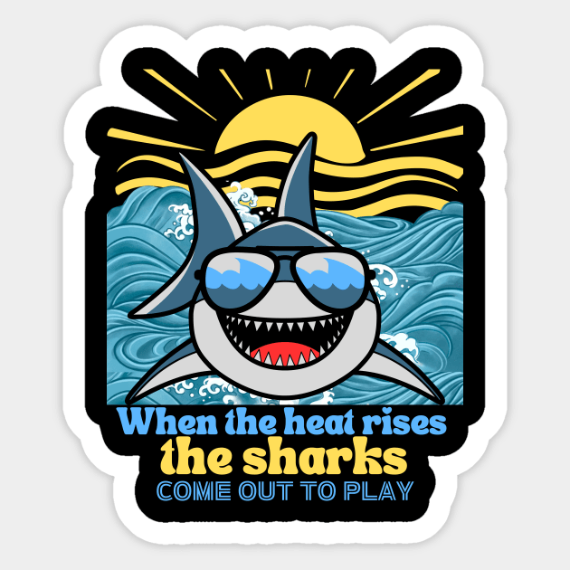 Funny Shark Sticker by Megaluxe 